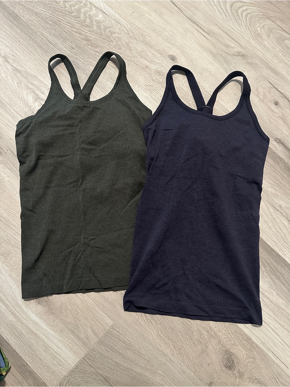 lululemon athletica Ribbed Racerback Tank - Olive & Navy